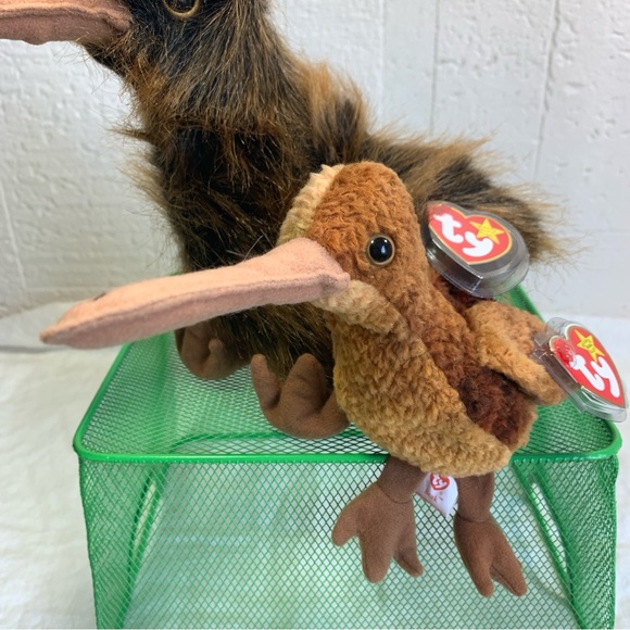 Vintage Ty KIWI Bird “BEAK” Beanie Buddy and Beak Beanie Baby Rare SET NWT - Picture 9 of 16